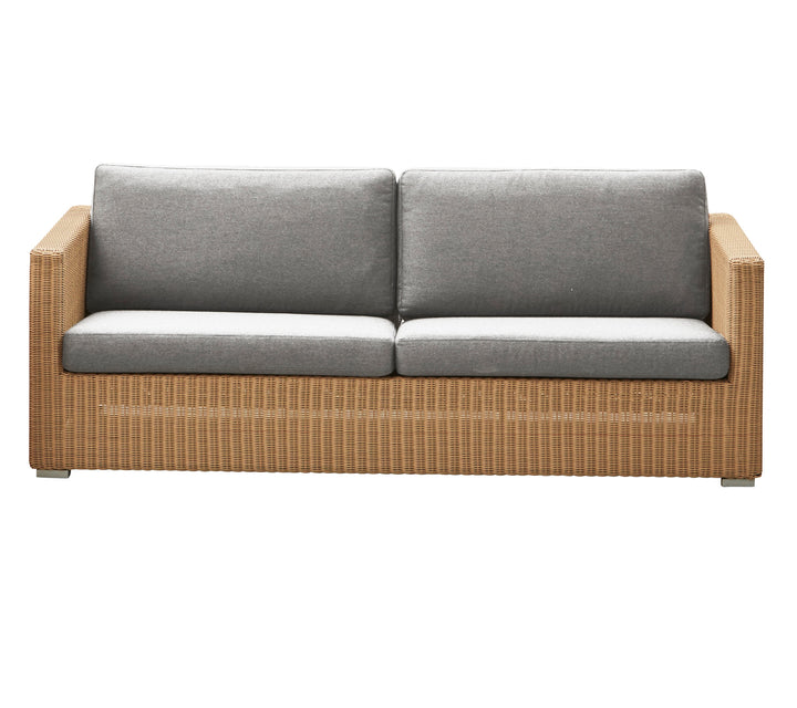 CANE-LINE CHESTER SOFA 3/PERS INKL. LYSEGRå HYNDER - NATURAL 197