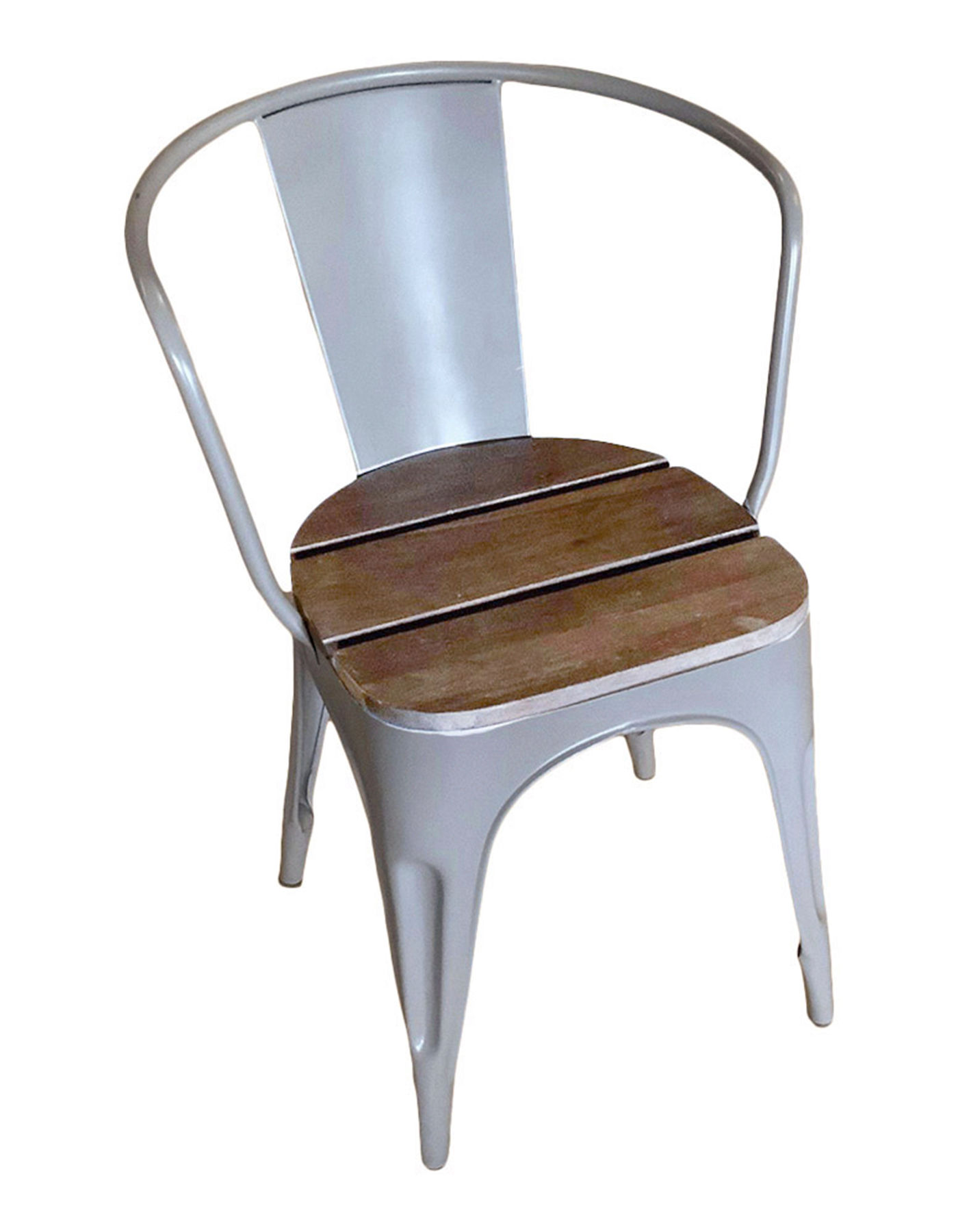 Sjælsø Nordic stol i jern/træ - grå 2 stk