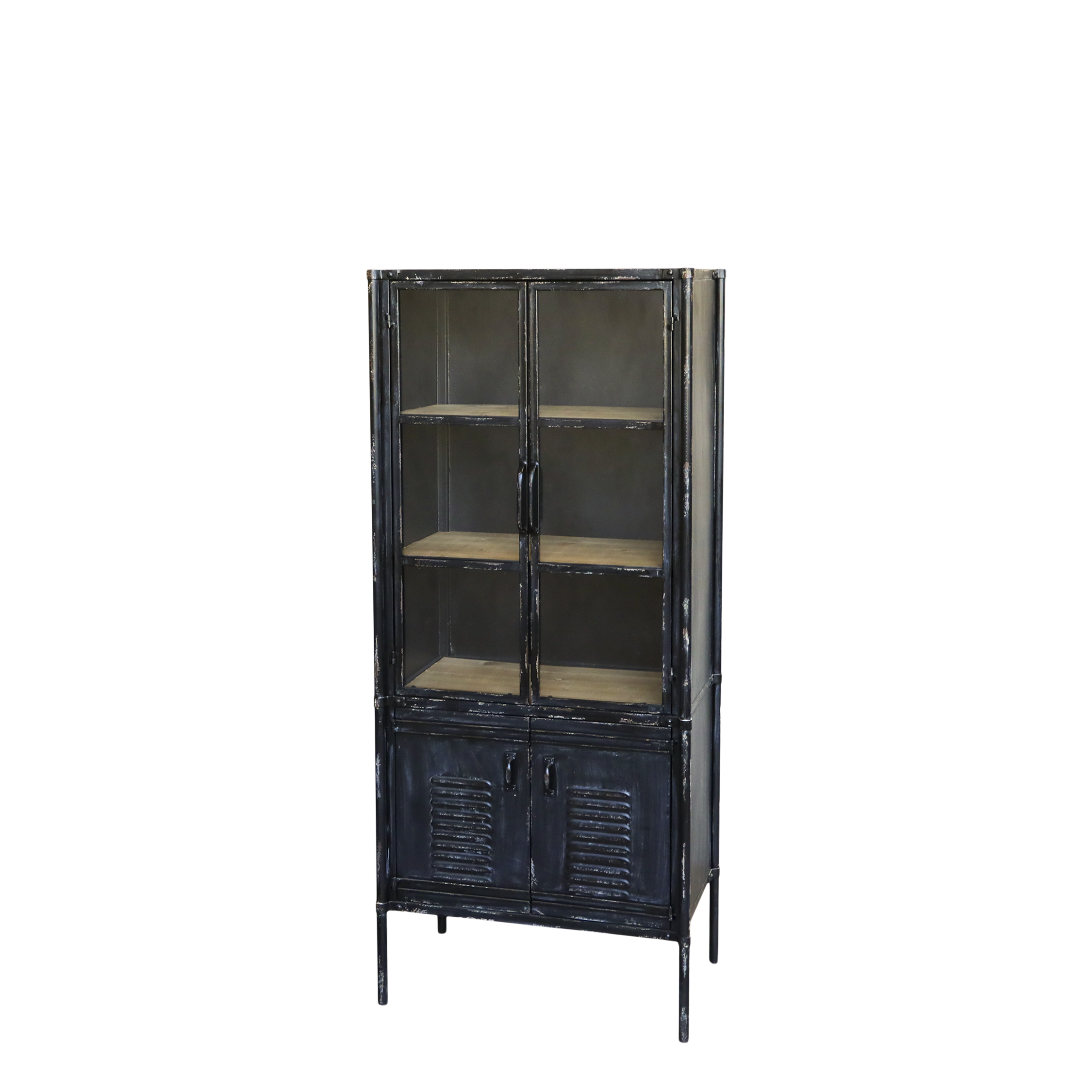CHIC ANTIQUE VITRINESKAB M. GLASLÅGER - 140